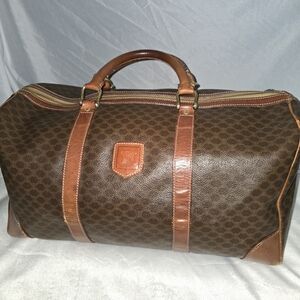CELINE Macadam Canvas Boston Bag PVC Brown